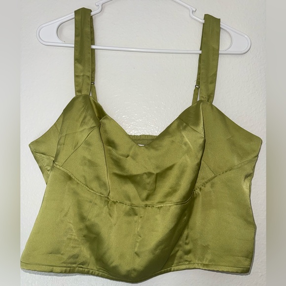 Abercrombie & Fitch Tops - Abercrombie & Fitch Olive Green Satin Camisole